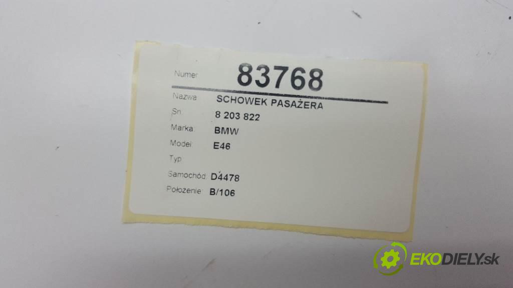 BMW E46  2002 85kW    1796 Priehradka, kastlík spolujazdca 8 203 822 (Priehradky, kastlíky)