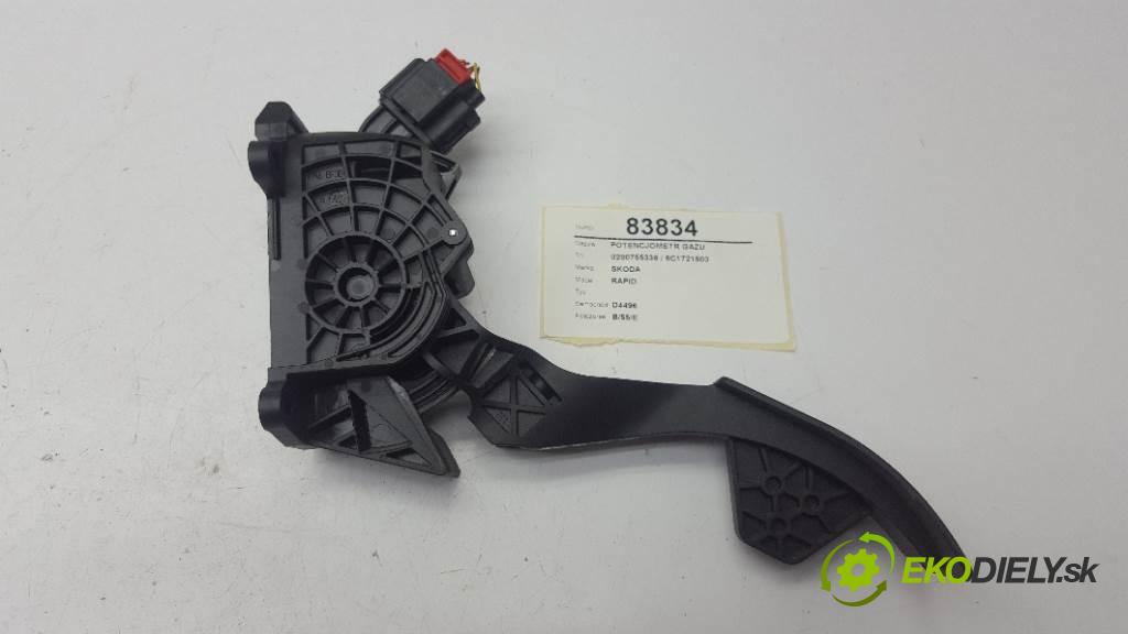 SKODA RAPID  2019 81kW   999 Potenciometer plynového pedálu 0280755336 / 6C1721503 (Pedále)