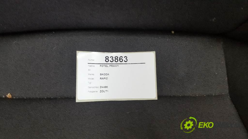SKODA RAPID  2019 81kW    999 Sedadlo pravy  (Sedačky, sedadlá)