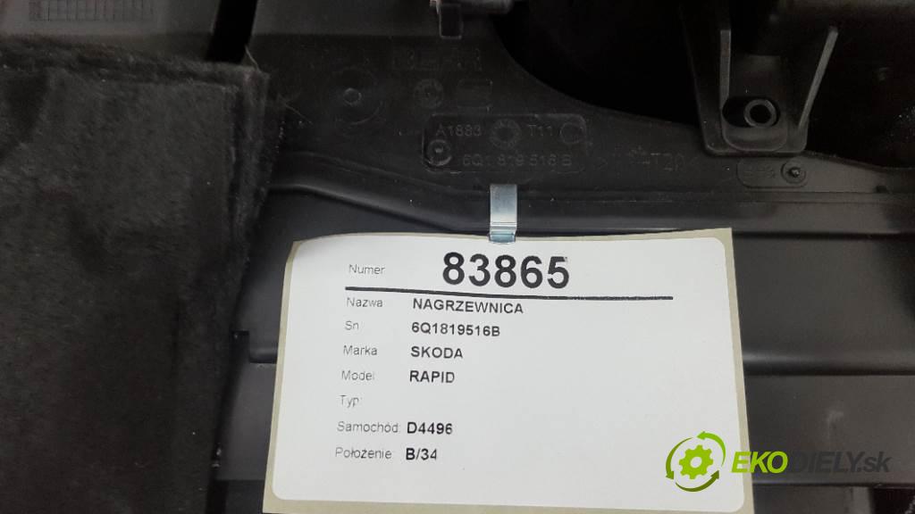 SKODA RAPID  2019 81kW    999 Výhrevné teleso, radiátor kúrenia 6Q1819516B (Radiátory kúrenia)