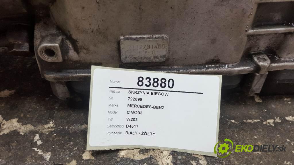 MERCEDES-BENZ C W203 W203 2003 105kw W203 2148 Prevodovka 722699 (Prevodovky)
