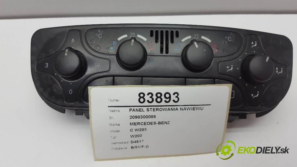 MERCEDES-BENZ C W203 W203 2003 105kw W203 2148 Panel ovládania kúrenia 2098300085 (Prepínače, spínače, tlačidlá a ovládače kúrenia)