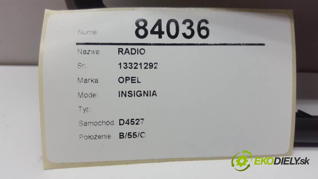 OPEL INSIGNIA   2011 118kw   1956 RADIO 13321292 (Audio zariadenia)