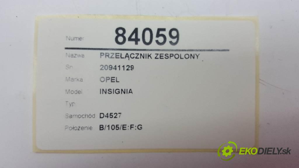 OPEL INSIGNIA   2011 118kw   1956 Prepínač kombinovaný 20941129 (Prepínače, spínače, tlačidlá a ovládače kúrenia)