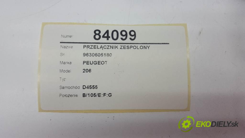 PEUGEOT 206  2000 51kW   1868 Prepínač kombinovaný 9630605180 (Prepínače, spínače, tlačidlá a ovládače kúrenia)