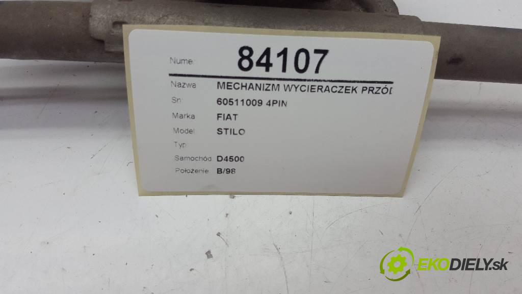 FIAT STILO   2001 76kw   1596 Mechanizmus stieračov predný 60511009 4PIN (Motorčeky stieračov predné)