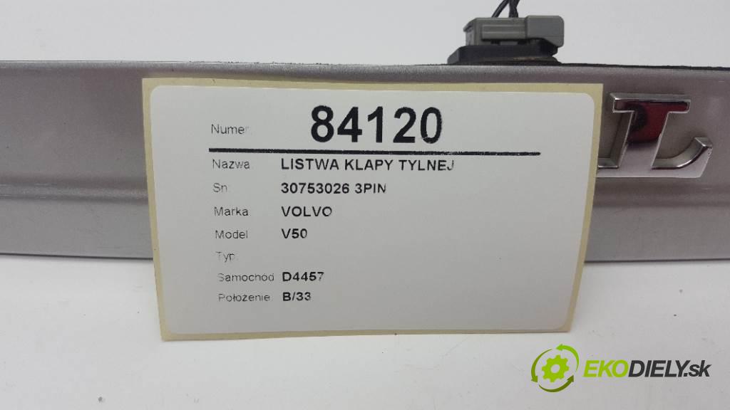 VOLVO V50   2009 136 kW   1997 Lišta dverí zad 30753026 3PIN (Lišty)