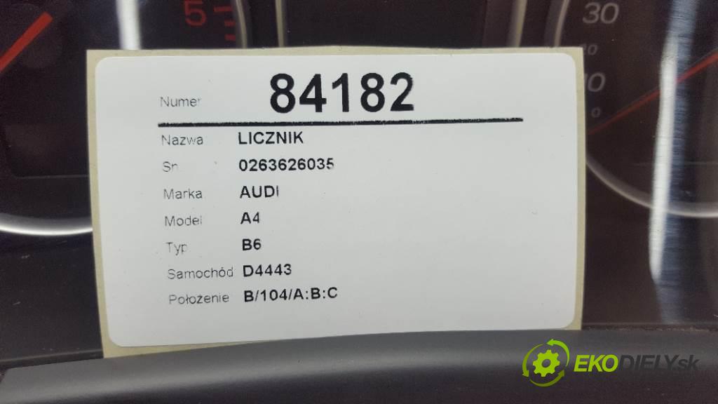 AUDI A4 B6  2022 131 kW B6  1896 Prístrojovka 0263626035 (Prístrojové dosky, displeje)