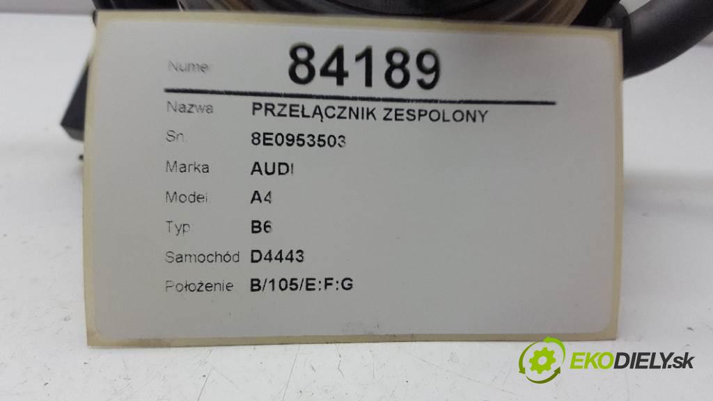 AUDI A4 B6  2022 131 kW B6  1896 Prepínač kombinovaný 8E0953503 (Prepínače, spínače, tlačidlá a ovládače kúrenia)