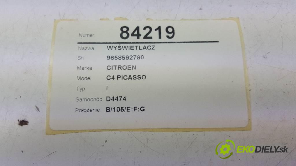 CITROEN C4 PICASSO I 2009 100kw I 1997 Dislpej 9658592780 (Prístrojové dosky, displeje)