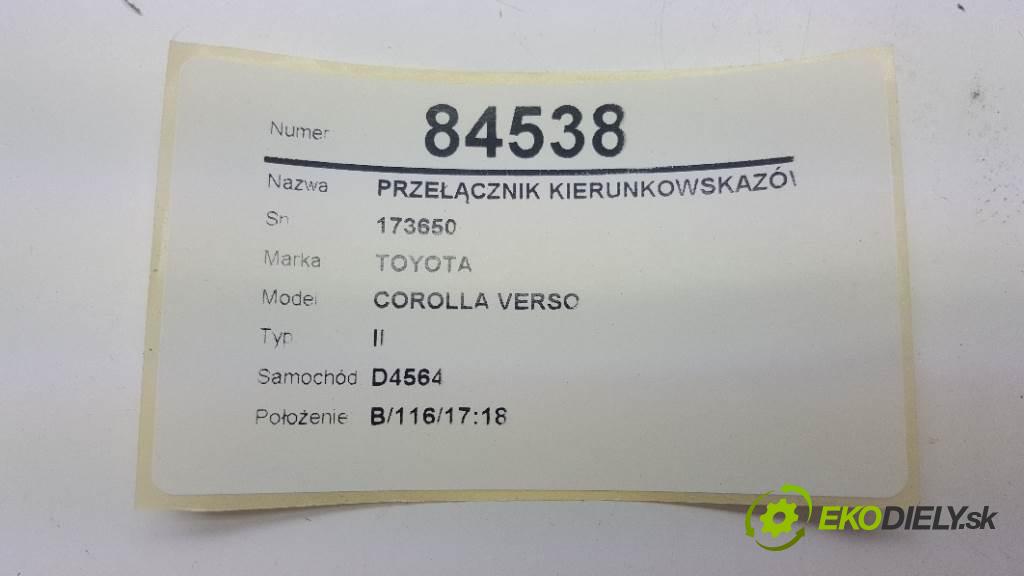 TOYOTA COROLLA VERSO II 2005 100kw II 2231 Prepínač smeroviek 173650 (Prepínače, spínače, tlačidlá a ovládače kúrenia)