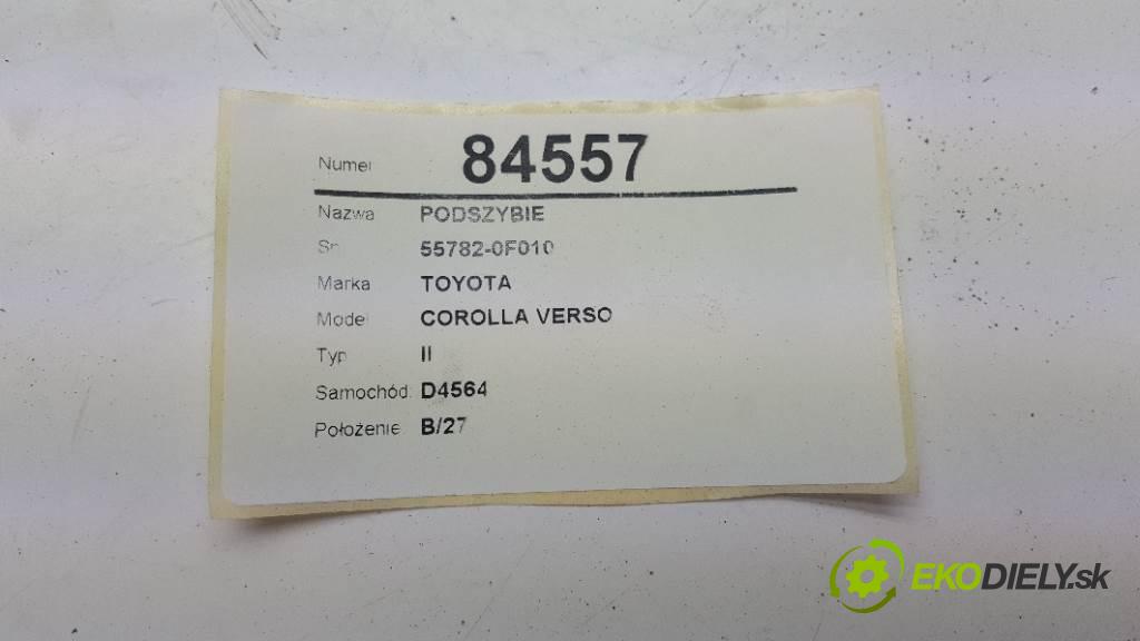 TOYOTA COROLLA VERSO II 2005 100kw II 2231 Torpédo, plast pod čelné okno 55782-0F010 (Torpéda)