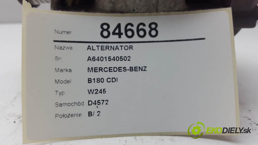 MERCEDES-BENZ B180 CDI W245 2005 80kw W245 1992 Alternátor A6401540502 (Alternátory)