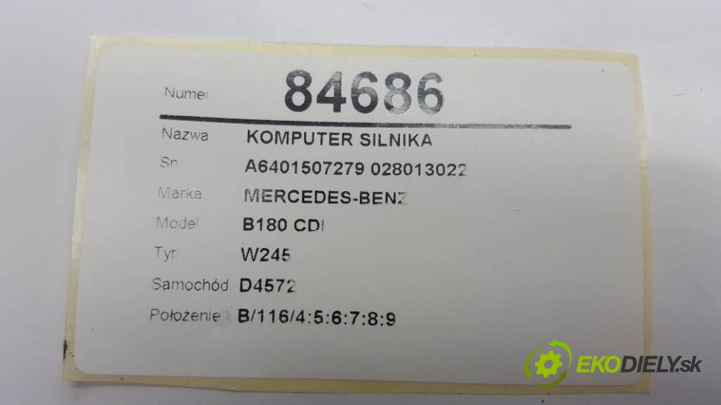 MERCEDES-BENZ B180 CDI W245 2005 80kw W245 1992 riadiaca jednotka Motor A6401507279 028013022 (Riadiace jednotky)