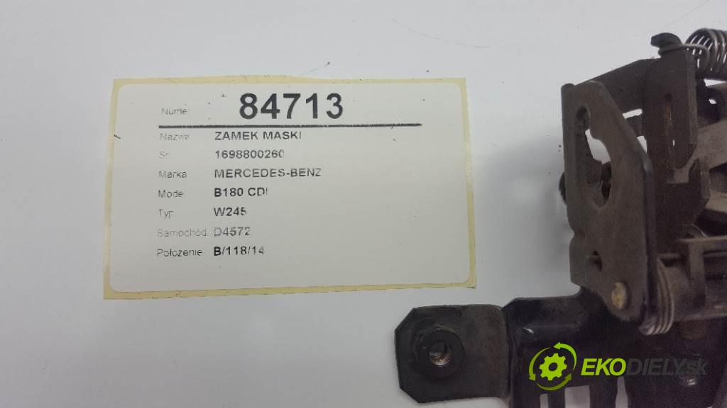 MERCEDES-BENZ B180 CDI W245 2005 80kw W245 1992 zámok kapoty 1698800260