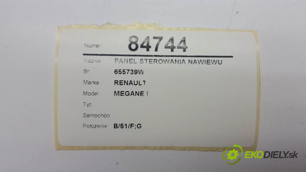 RENAULT MEGANE I        Panel ovládania kúrenia 655739W (Prepínače, spínače, tlačidlá a ovládače kúrenia)
