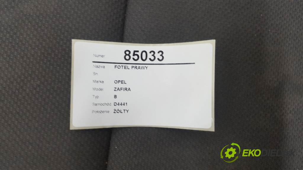 OPEL ZAFIRA B 2007 88kW B 1910 Sedadlo pravy  (Sedačky, sedadlá)