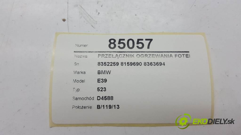 BMW E39 523 1996 125kw 523 2494 Prepínač ohrievania, vyhrievania sedačky 8352259 8159690 8363694 (Prepínače, spínače, tlačidlá a ovládače kúrenia)