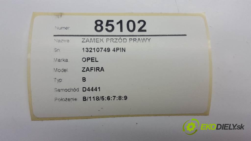 OPEL ZAFIRA B 2007 88kW B 1910 zámok přední část pravý 13210749 4PIN
