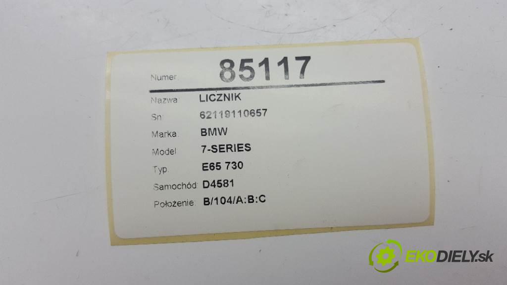 BMW 7-SERIES E65 730 2003 0 kW E65 730 730 Prístrojovka 62119110657 (Prístrojové dosky, displeje)