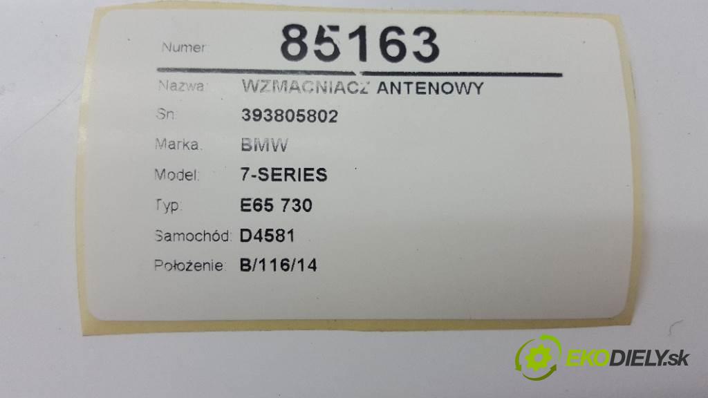 BMW 7-SERIES E65 730 2003 0 kW E65 730 730 Zosilňovač Antenní: 393805802 (Zosilňovače)