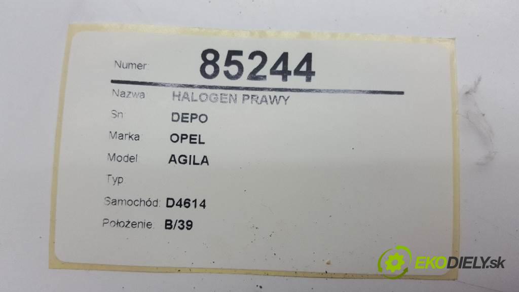 OPEL AGILA   2003 55kw   1199 hmlové svetlo, hmlovka pravý DEPO