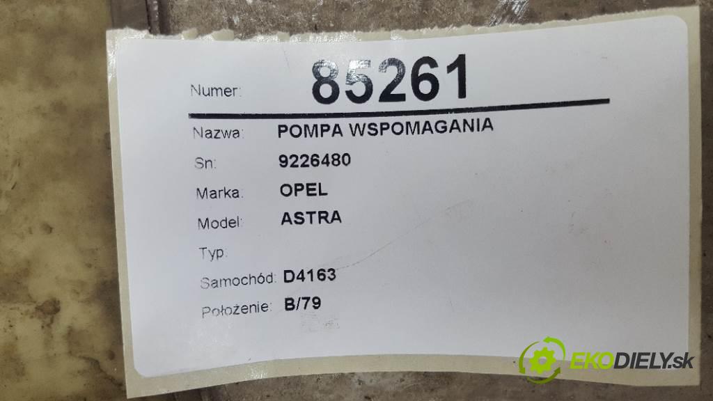 OPEL ASTRA  2000 74kW   1995 Pumpa servočerpadlo 9226480 (Servočerpadlá, pumpy riadenia)