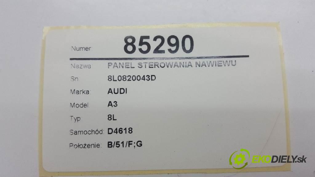 AUDI A3 8L 1999  8L 1.6 Panel ovládania kúrenia 8L0820043D (Prepínače, spínače, tlačidlá a ovládače kúrenia)