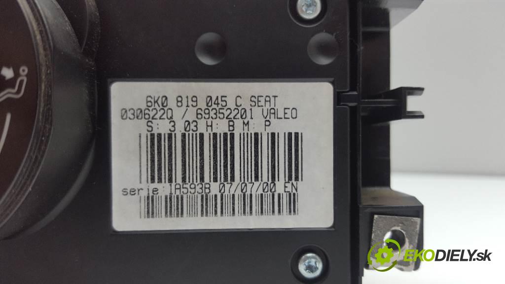 SEAT IBIZA II        Panel ovládania kúrenia 6K0819045C (Prepínače, spínače, tlačidlá a ovládače kúrenia)