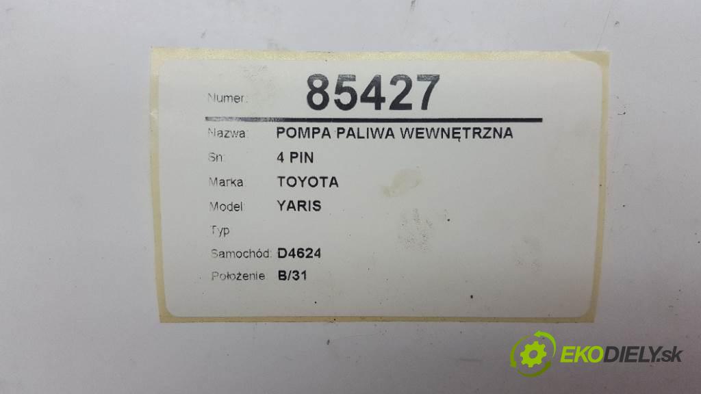 TOYOTA YARIS  2006 66 kW    1364 Pumpa paliva vnútorná 4 PIN (Palivové pumpy, čerpadlá, plaváky)