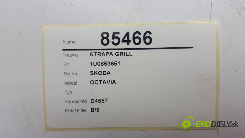 SKODA OCTAVIA I 2001 81kw I 1896 Mriežka maska 1U0853651 (Mriežky, masky)