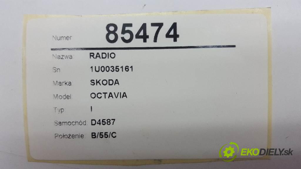 SKODA OCTAVIA I 2001 81kw I 1896 RADIO 1U0035161 (Audio zařízení)