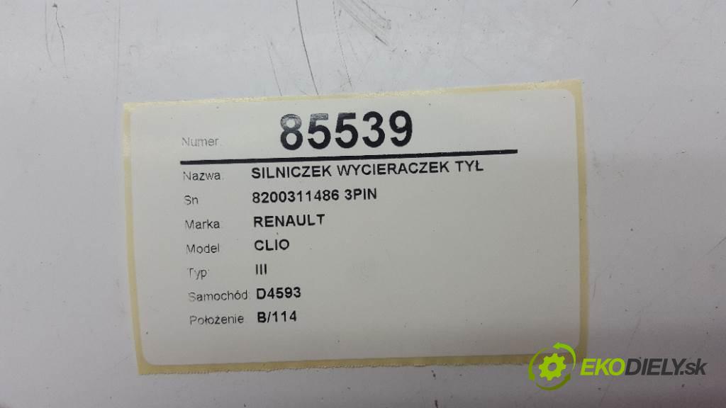 RENAULT CLIO III 2008 55kw III 1149 motorek stěračů zadní část 8200311486 3PIN