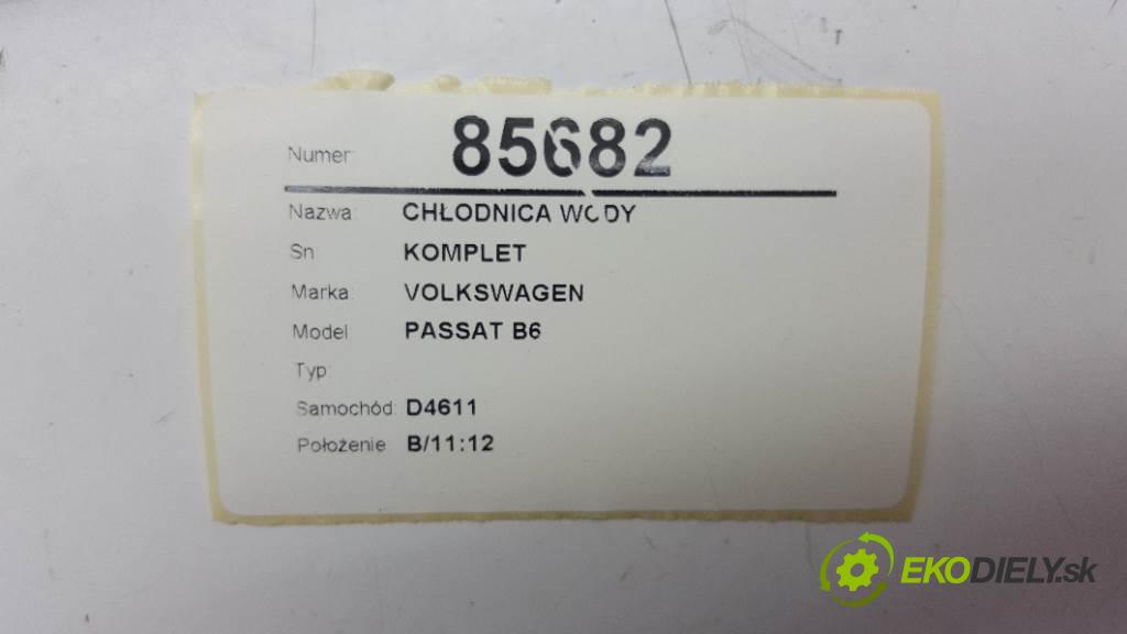 VOLKSWAGEN PASSAT B6  2008 77kW    1896 Chladič vody KOMPLET (Chladiče vody)