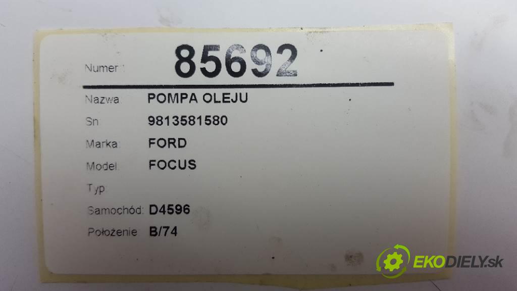 FORD FOCUS MK3 2016 70kW MK3 1499 pumpa oleje 9813581580 (Olejové pumpy)