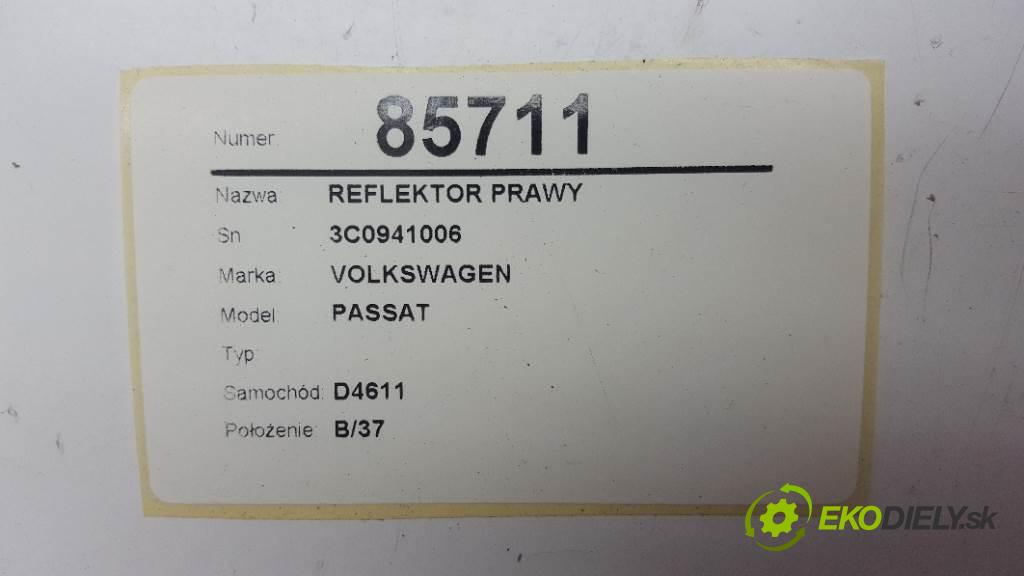 VOLKSWAGEN PASSAT  2008 77kW    1896 Svetlomet pravy 3C0941006 (Pravé)