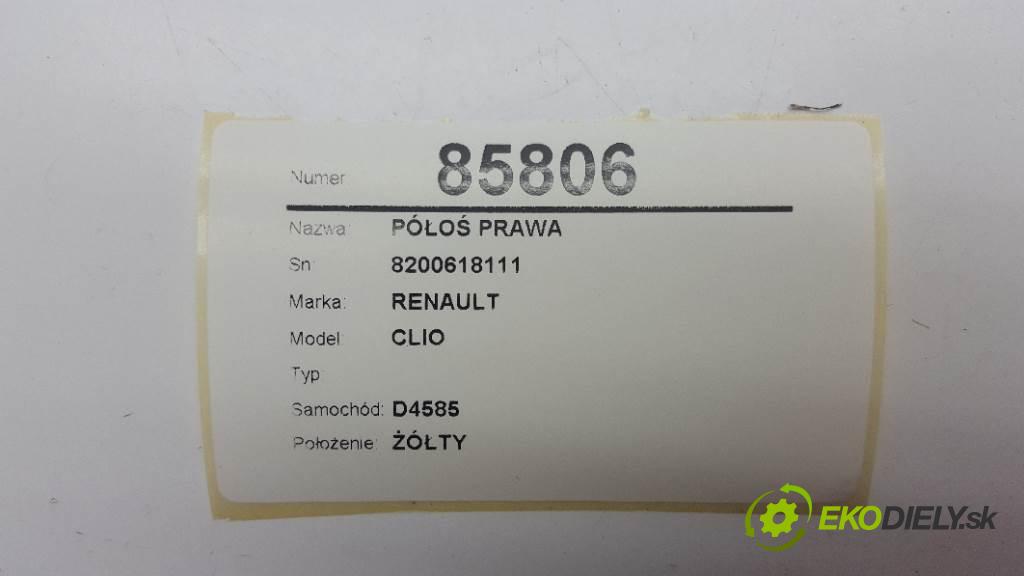RENAULT CLIO  2005 72kW    1390 Poloos pravá 8200618111 (Poloosy)