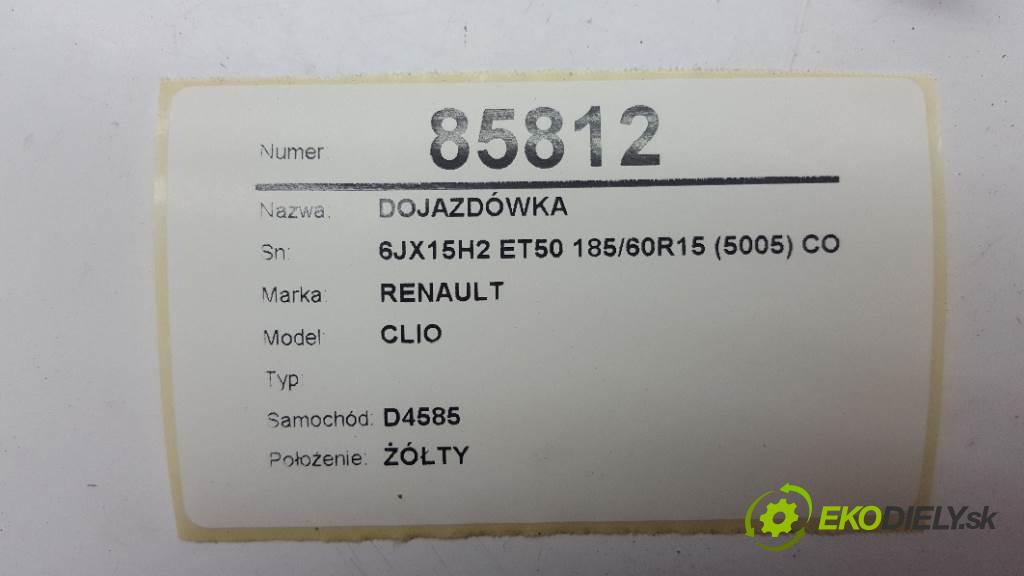RENAULT CLIO  2005 72kW    1390 rezerva 6JX15H2 ET50 185/60R15 (5005) CONTINENTAL (Kola dojezdové)