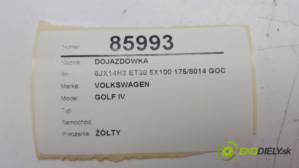 VOLKSWAGEN GOLF IV        rezerva 6JX14H2 ET38 5X100 175/8014 GOODYEAR (457) (Kola dojezdové)