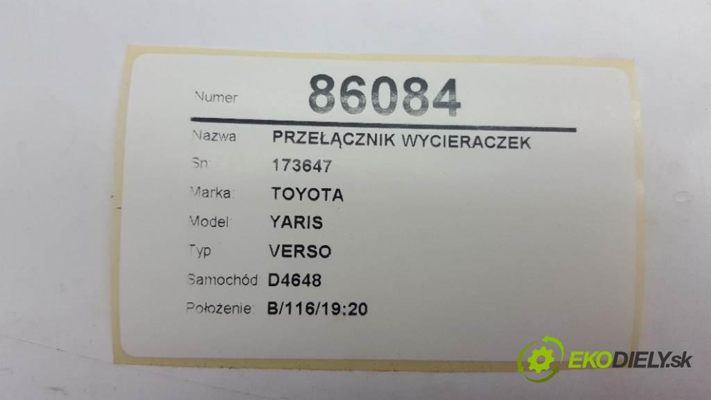 TOYOTA YARIS VERSO 2004 55kw VERSO 1364 Prepínač stieračov 173647 (Prepínače, spínače, tlačidlá a ovládače kúrenia)