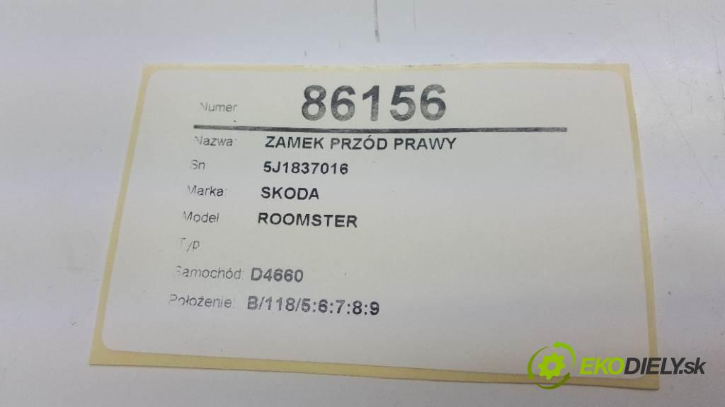 SKODA ROOMSTER  2010 63kW    1390 zámok přední část pravý 5J1837016