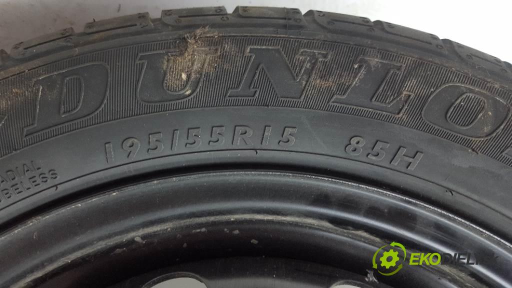 SKODA ROOMSTER  2010 63kW    1390 rezerva 5X100 6JX15H2 ET4,195/55R15 DUNLOP (0610) KOMPLET (Kola dojezdové)
