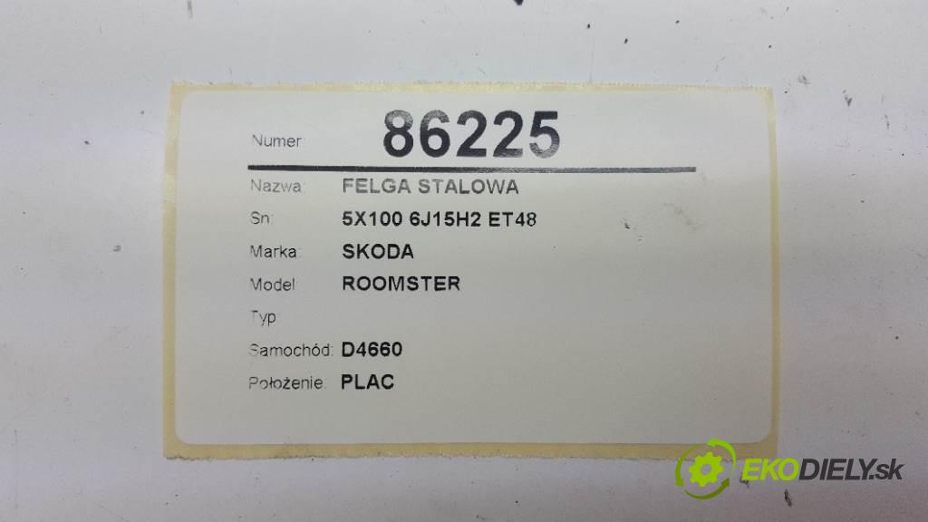 SKODA ROOMSTER  2010 63kW    1390 disk (OCEL 5X100 6J15H2 ET48