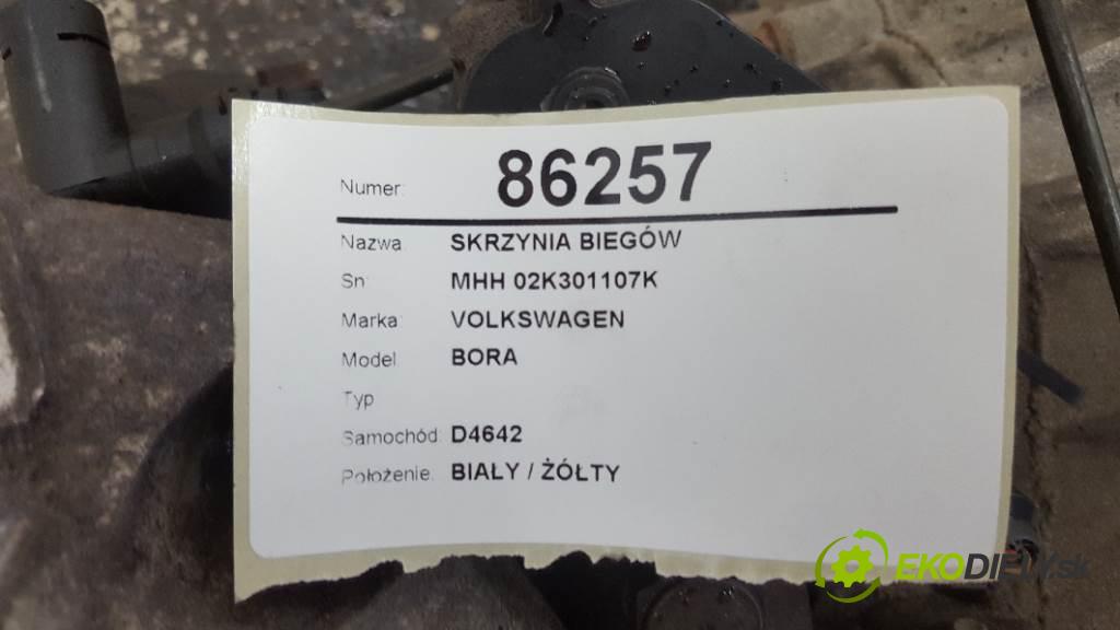 VOLKSWAGEN BORA  2001 77kW    1598 Prevodovka MHH 02K301107K (Prevodovky)