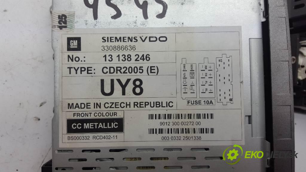 OPEL VECTRA C  1994 74kW    1598 RADIO 13138246 / 13154972 (Audio zariadenia) (kód nemáme)