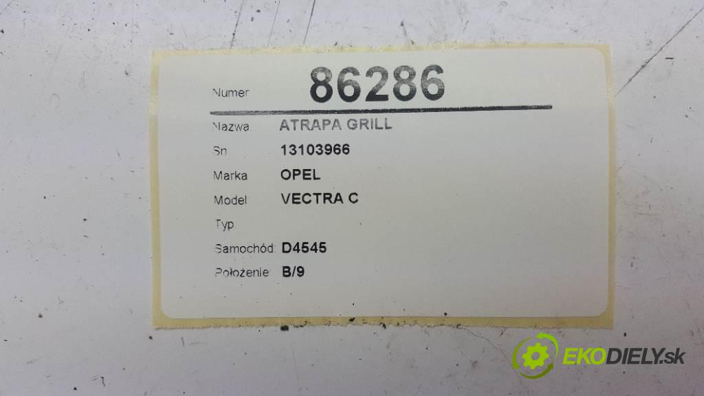 OPEL VECTRA C  1994 74kW   1598 mřížka maska 13103966 (Mřížky (masky) chladičů)