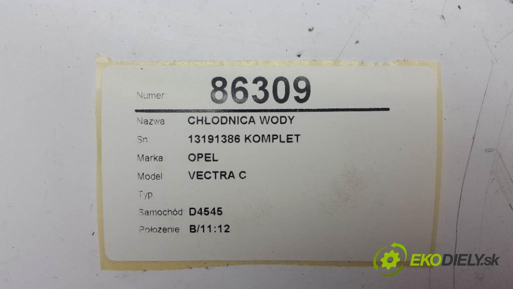 OPEL VECTRA C  1994 74kW    1598 Chladič vody 13191386 KOMPLET (Chladiče vody)