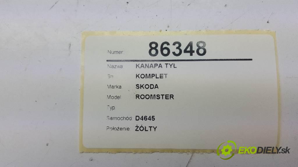 SKODA ROOMSTER  2008 77kW    1598 Sedadlo zad KOMPLET (Sedačky, sedadlá)