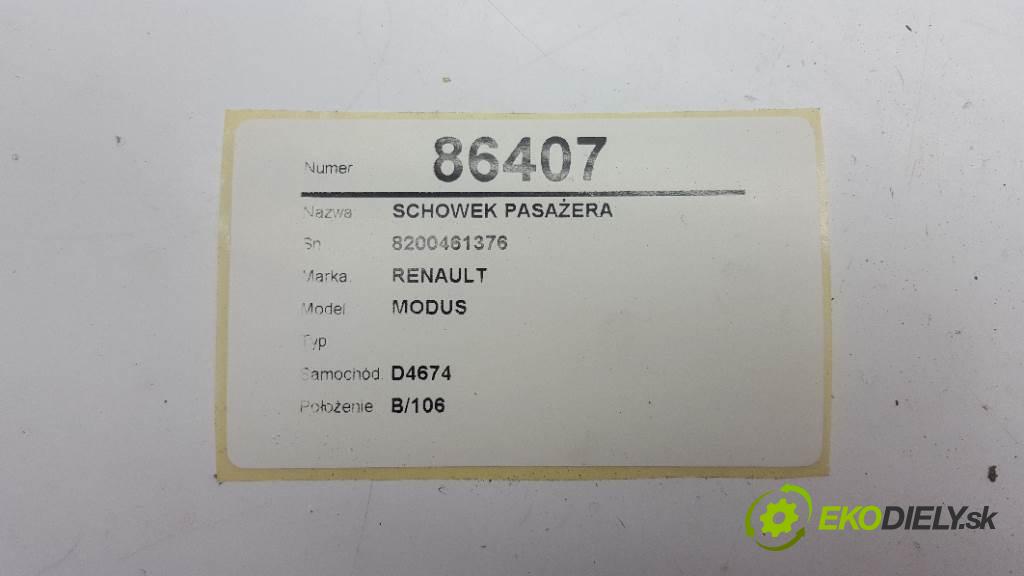 RENAULT MODUS   2005 48kW   1461 Priehradka, kastlík spolujazdca 8200461376 (Priehradky, kastlíky)