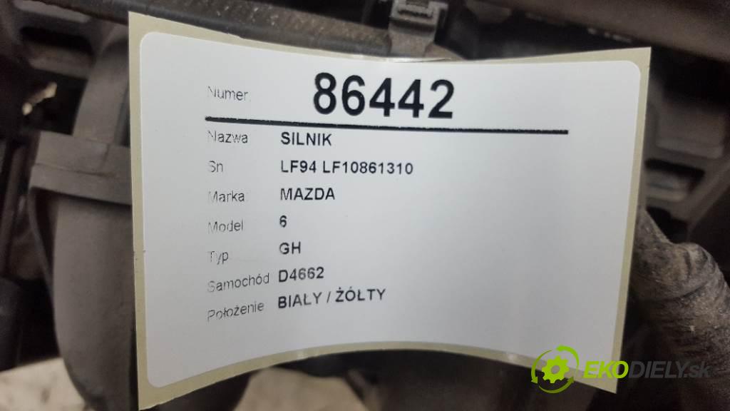 MAZDA 6 GH 2009 108kW GH 1999 motor LF94 LF10861310 (Motory (kompletní))